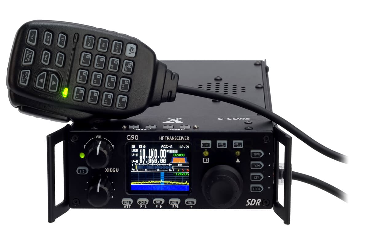 XIEGU G90 + GSOC radiotelefon amatorski HF 20W, SDR, ATU, kolorowy wyświetlacz, wodospad + panadapter