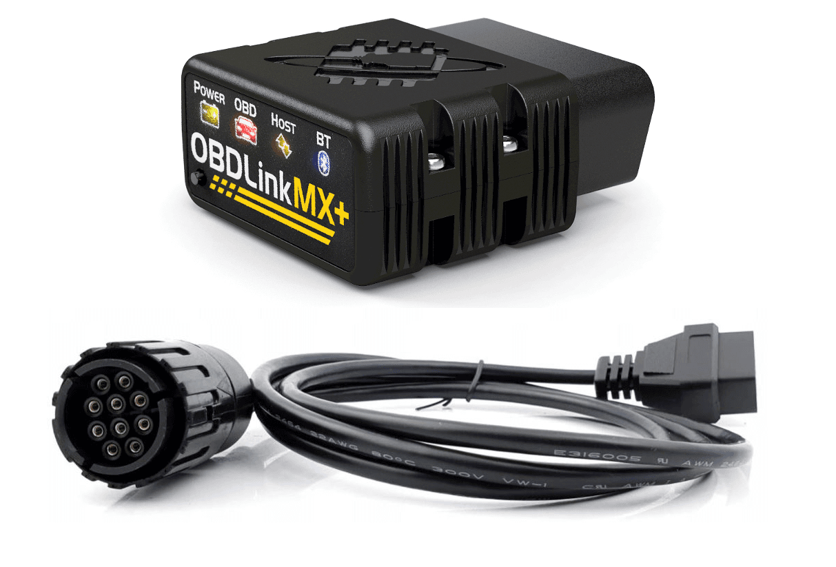 OBDLink MX+ najlepszy interfejs diagnostyczny OBD-2 + adapter 10pin do motocykli BMW MOTOSCAN