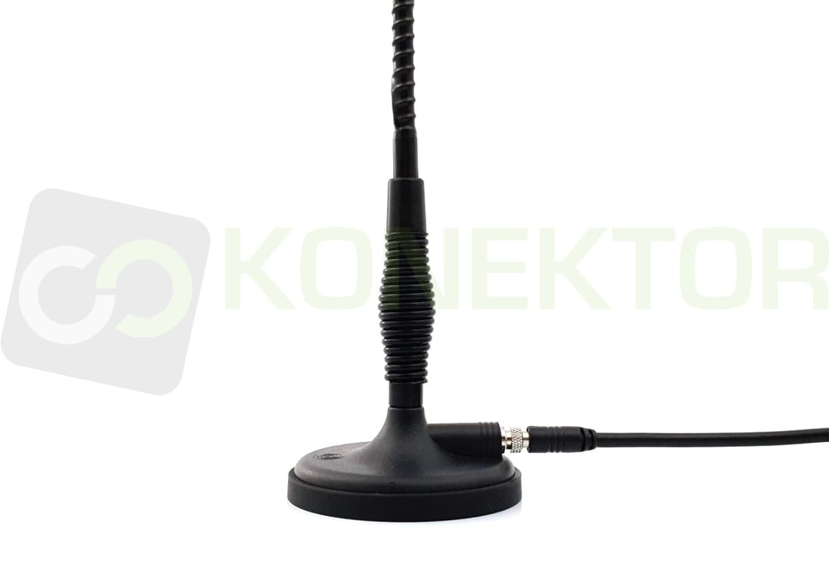 PIRAT V4 (nie świszczy) Oryginalna antena CB magnesowa helikalna 62cm magnes neodymowy kabel 5m