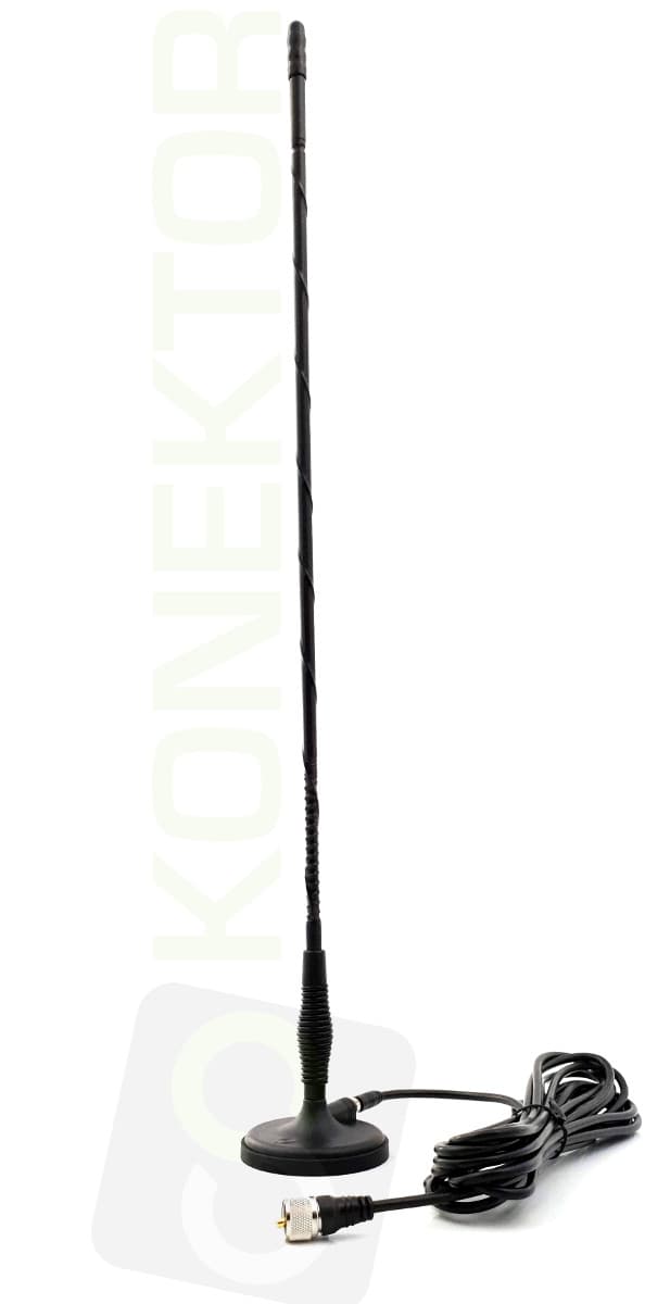PIRAT V4 (nie świszczy) Oryginalna antena CB magnesowa helikalna 62cm magnes neodymowy kabel 5m