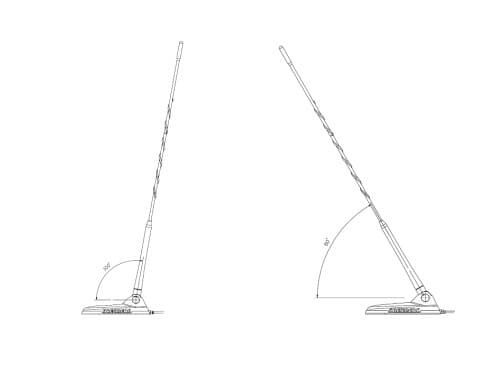 President New York antena CB 52cm - dyskretny wygląd jak antena FM super mocny magnes (President Virginia z pochyleniem)