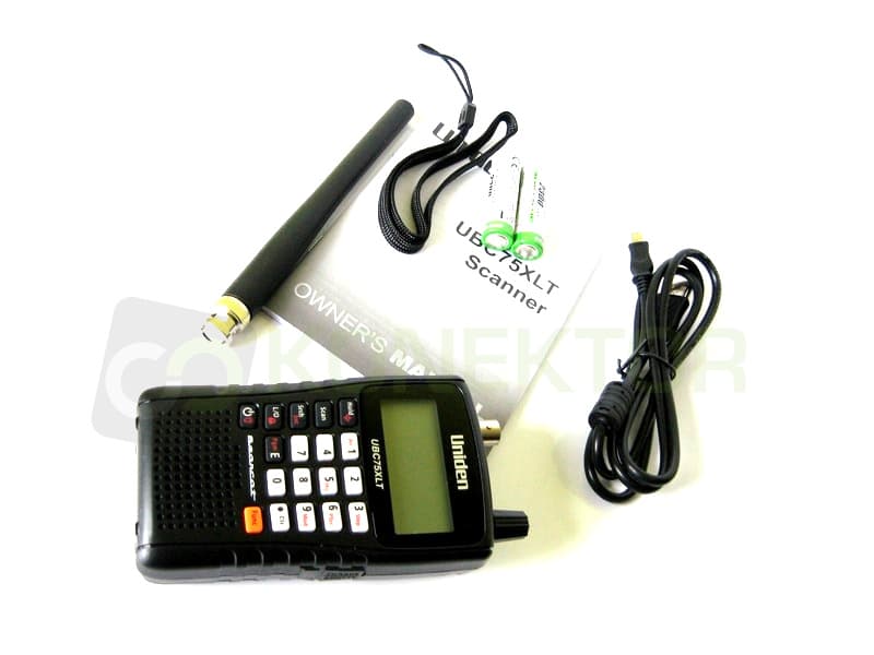Skaner UNIDEN UBC75XLT + antena teleskopowa 60cm Nagoya NA-707 BNC (CB radio, pasmo lotnicze, UHF, VHF) UBC 75 XLT