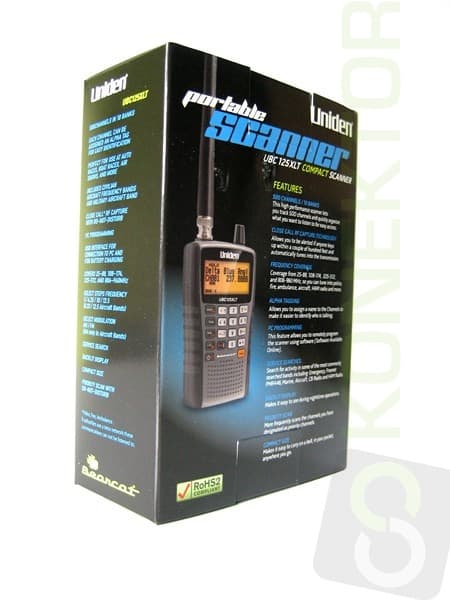 Skaner UNIDEN UBC125XLT + antena szerokopasmowa Magnum Scan Stick 2000 (CB radio, pasmo lotnicze+wojskowe, UHF, VHF) UBC 125 XLT
