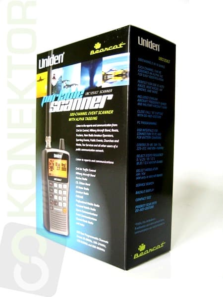 Skaner UNIDEN UBC125XLT + antena szerokopasmowa Magnum Scan Stick 2000 (CB radio, pasmo lotnicze+wojskowe, UHF, VHF) UBC 125 XLT