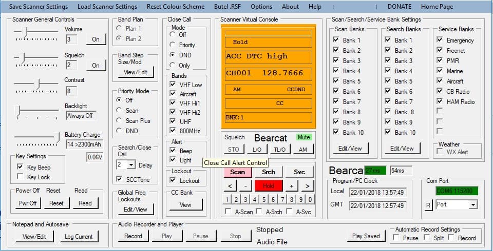 Skaner UNIDEN UBC125XLT + antena szerokopasmowa Magnum Scan Stick 2000 (CB radio, pasmo lotnicze+wojskowe, UHF, VHF) UBC 125 XLT