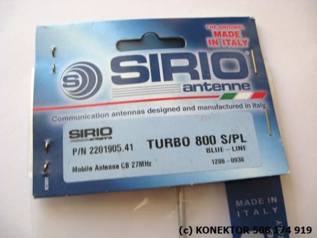 SIRIO TURBO 800 PL + magnes 16cm SIRIO Antena CB magnesowa 84cm kabel 3,60m