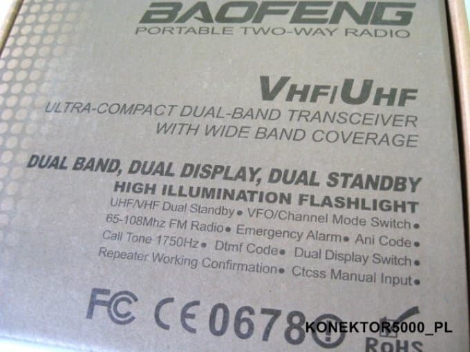Baofeng UV-5R (UV5R) duobander + kabel do programowania