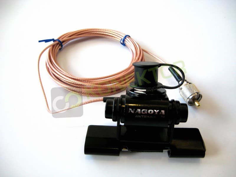 Nagoya RB-700 uchwyt bagażnikowy + okablowanie TFL-316 supercienki kabel 2.35mm długość 6m + wtyk UC-1 do radia