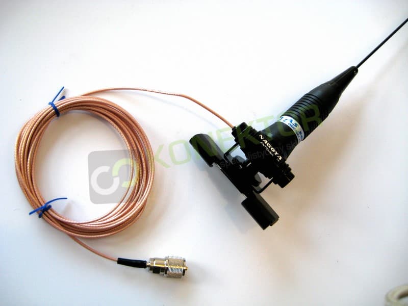 Nagoya RB-700 uchwyt bagażnikowy + okablowanie TFL-316 supercienki kabel 2.35mm długość 6m + wtyk UC-1 do radia