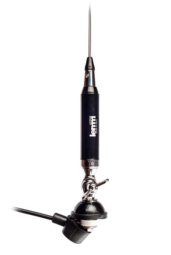 LEMM AT-900 Antena CB 85cm kabel 4m + UCHWYT RELINGOWY BRV-3 - zestaw do montażu na relingu / lusterku