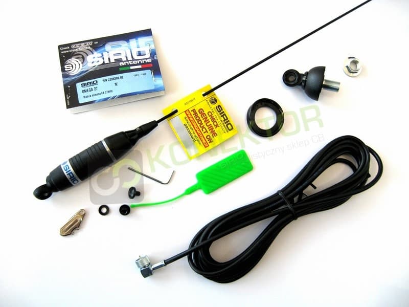 SIRIO OMEGA 27 Antena CB 95cm kabel 4m + UCHWYT KLAPOWY PRESIDENT KF-150