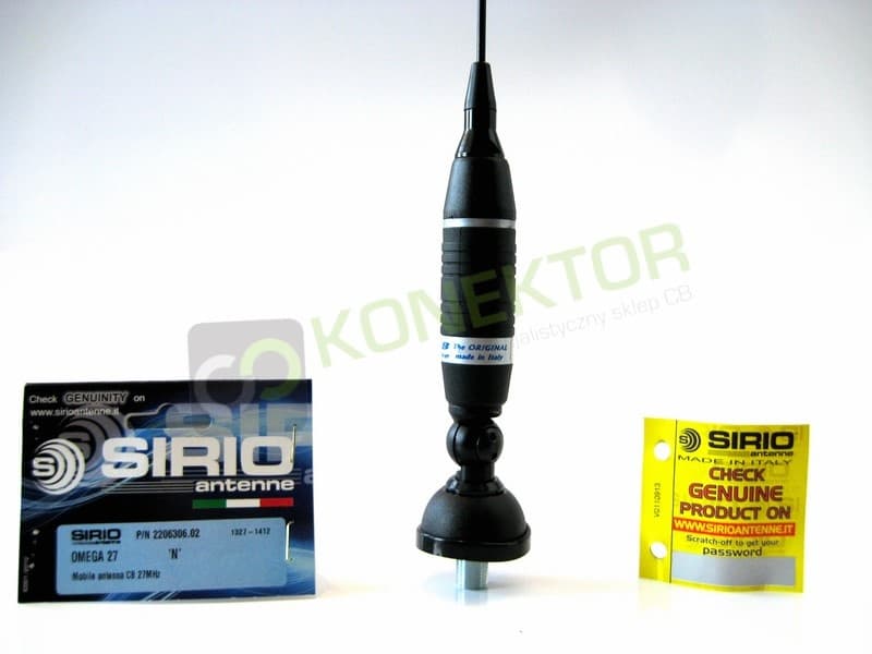 SIRIO OMEGA 27 Antena CB 95cm kabel 4m + UCHWYT KLAPOWY PRESIDENT KF-150