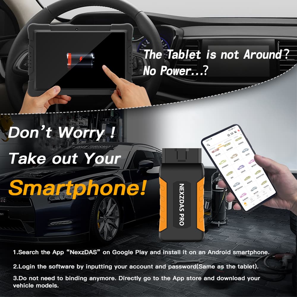 NEXZDAS PRO profesjonalny interfejs diagnostyczny OBD-2 - 100% legalny - warsztatowy - obsługa 85 marek, tablet 9.6", polski język