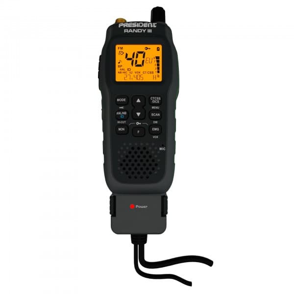 Zestaw President Randy III CB radio ręczne + antena HYFLEX 54cm + stacja biurkowa