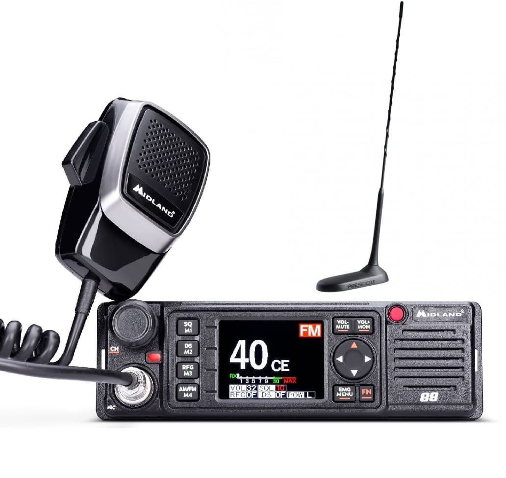 MIDLAND 88 + President Virginia dyskretna antena 50cm zestaw CB radio