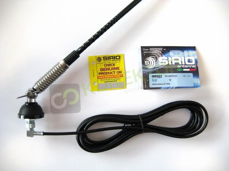 MIDLAND 88 + SIRIO T-3 27 Antena CB helikalna montażowa 62cm kabel 4m zestaw CB radio