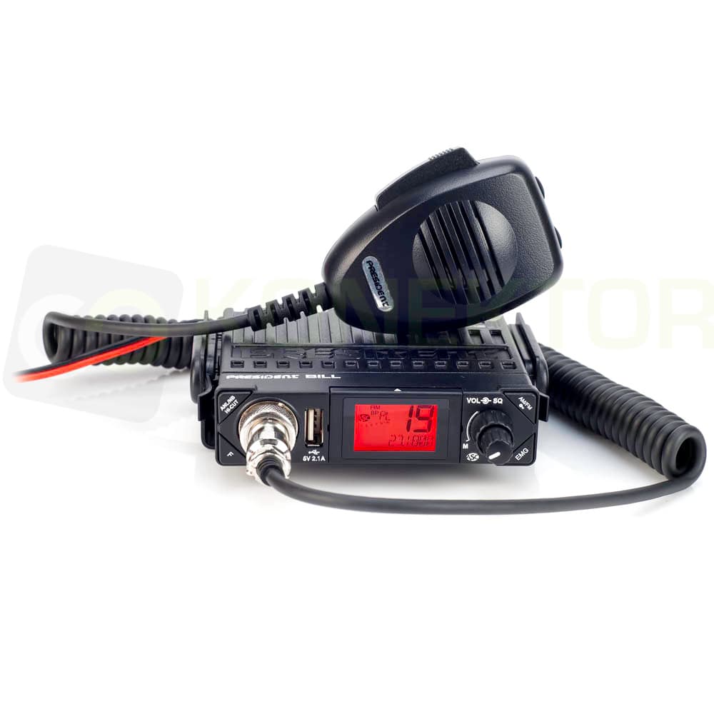 PRESIDENT BILL ASC + SIRIO ML-145 MAG 142cm kabel 3,60m ZESTAW - Cb radio do dyskretnego montażu