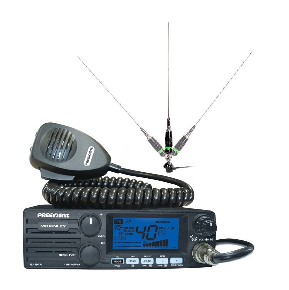 President McKinley EU + LEMM AT-71 MAGNUM antena CB montażowa 165cm kabel 4m zestaw CB radio