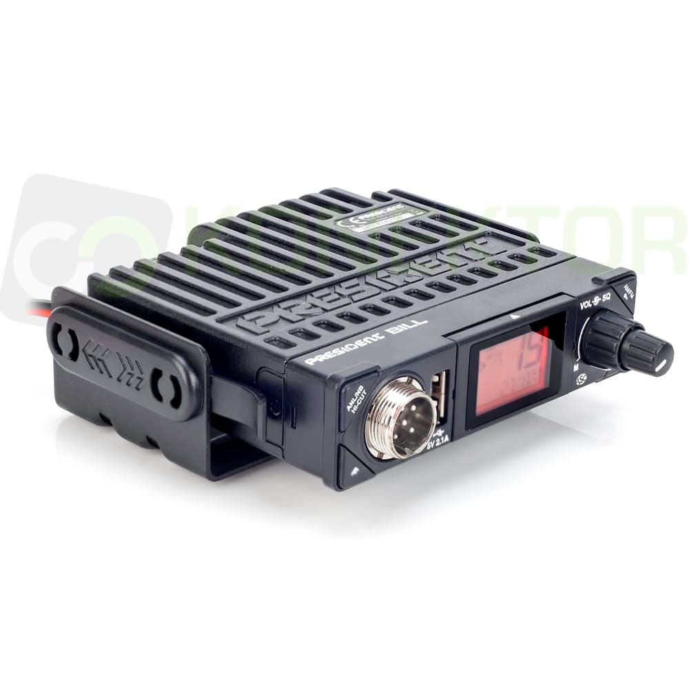 PRESIDENT BILL ASC + SIRIO TURBO 1000 MAG 145 PL kabel 3,60m ZESTAW - Cb radio do dyskretnego montażu