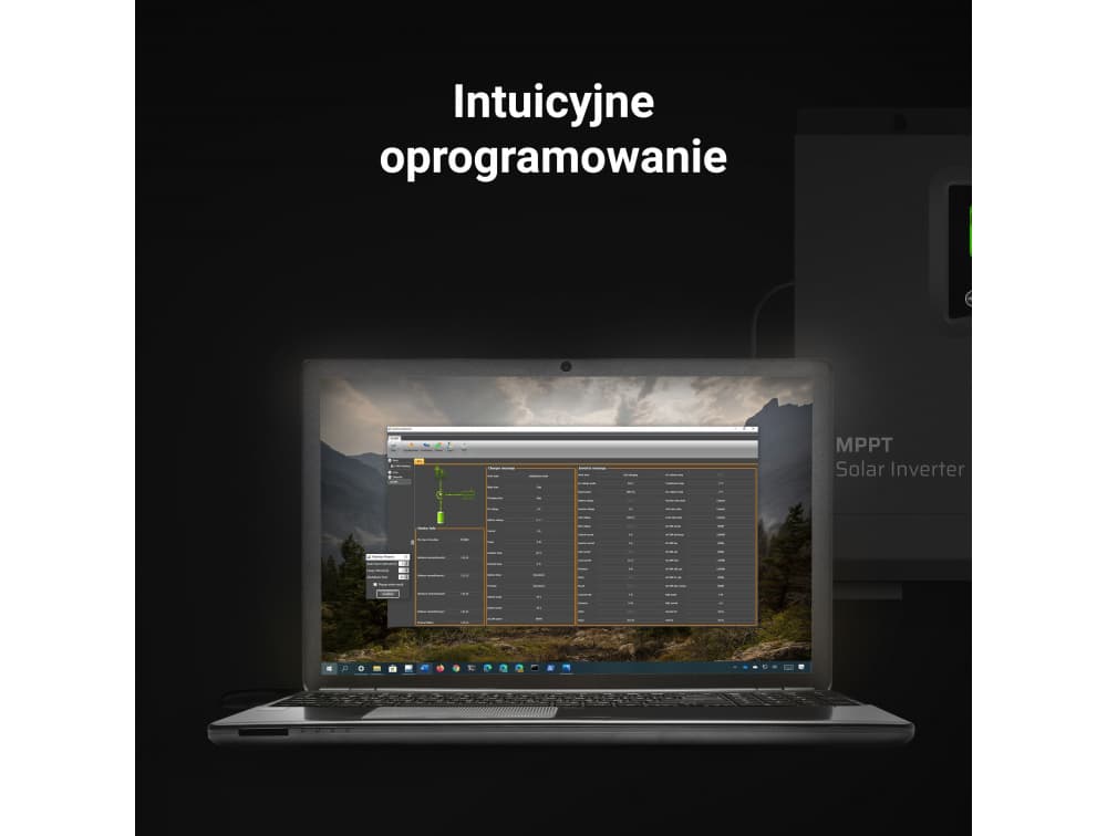 Przetwornica solarna 3000W Green Cell falownik z kontrolerem MPPT 80A / 48VDC / 230VAC CZYSTY SINUS - PV18-3048
