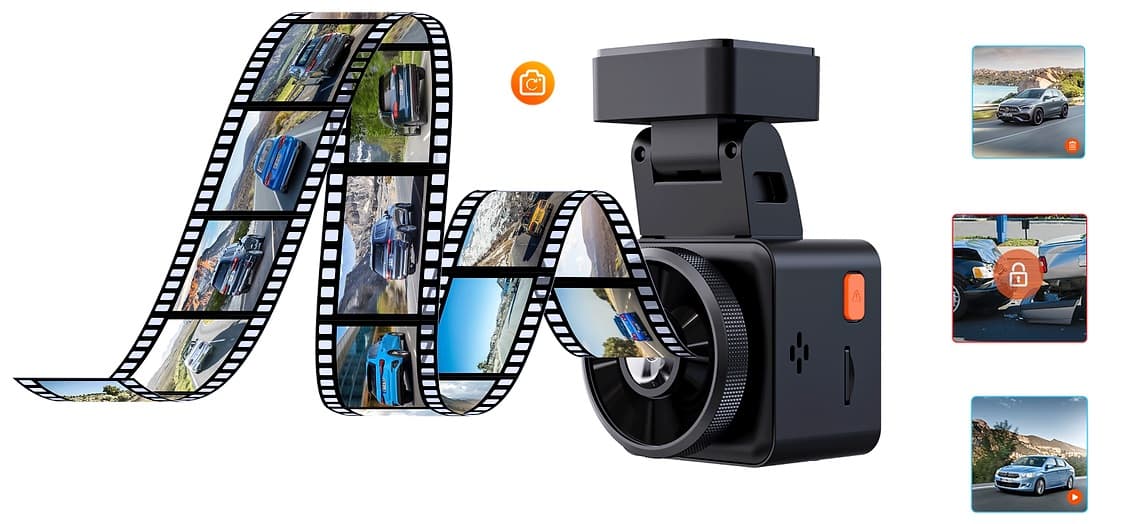 VANTRUE E1 2.7K Ultra HD wideorejestrator samochodowy + pilot sterujący w zestawie - kamera samochodowa Vantrue Element 1