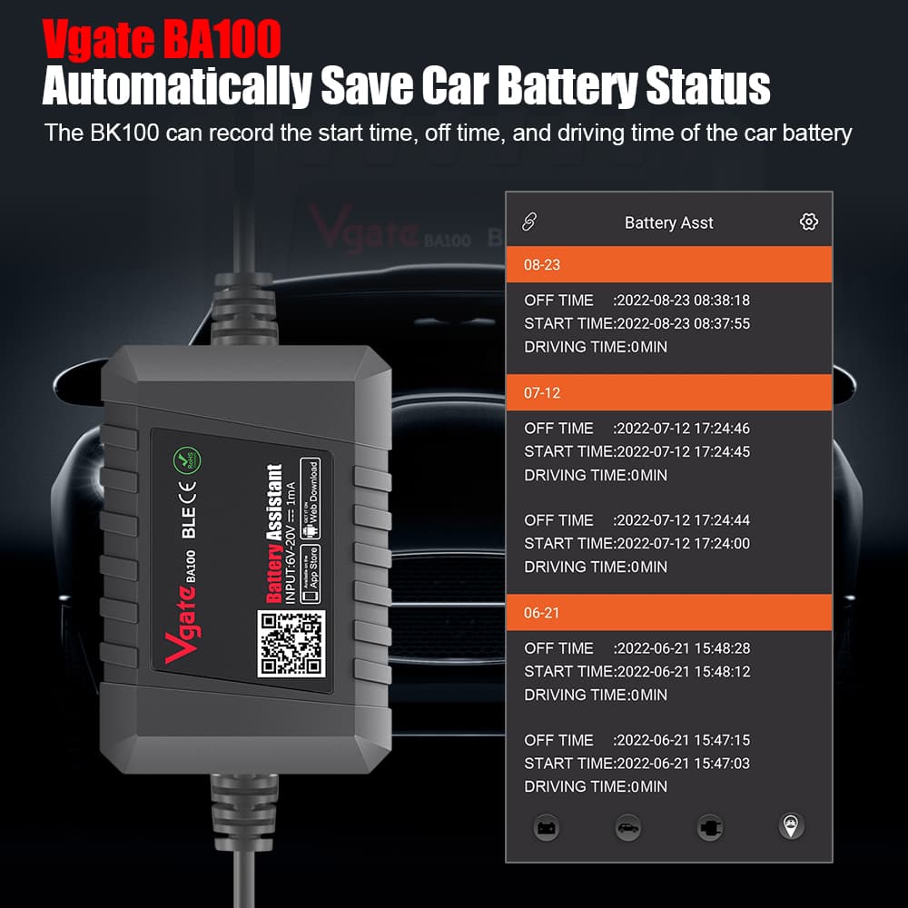 Vgate BA100 tester akumulatorów 6V / 12V na smartfona - test ładowania, pod obciążeniem, żywotności itd. POLSKIE MENU