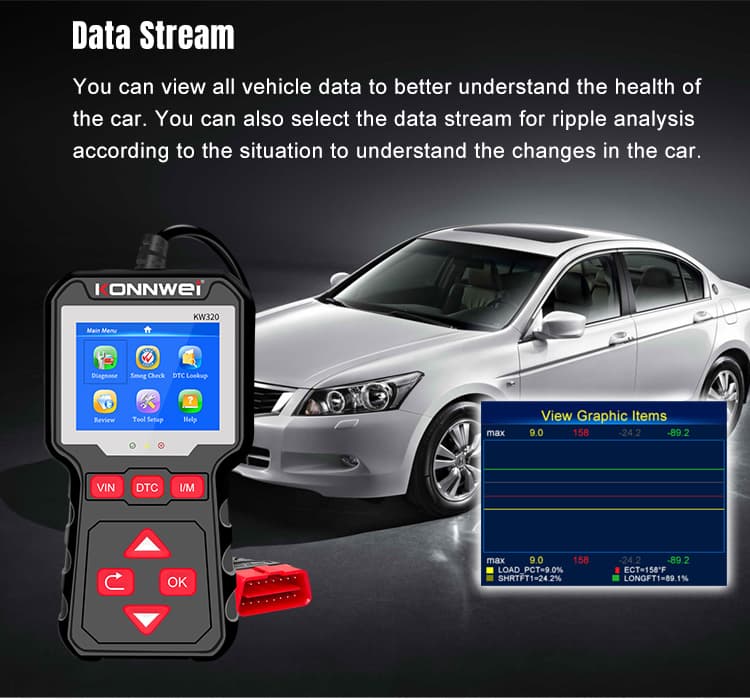 Konnwei KW320 skaner interfejs diagnostyczny OBD-2 *** POLSKIE MENU *** - odczyt/kasowanie błędów (np. check engine), uniwersalny, samochody od 2001