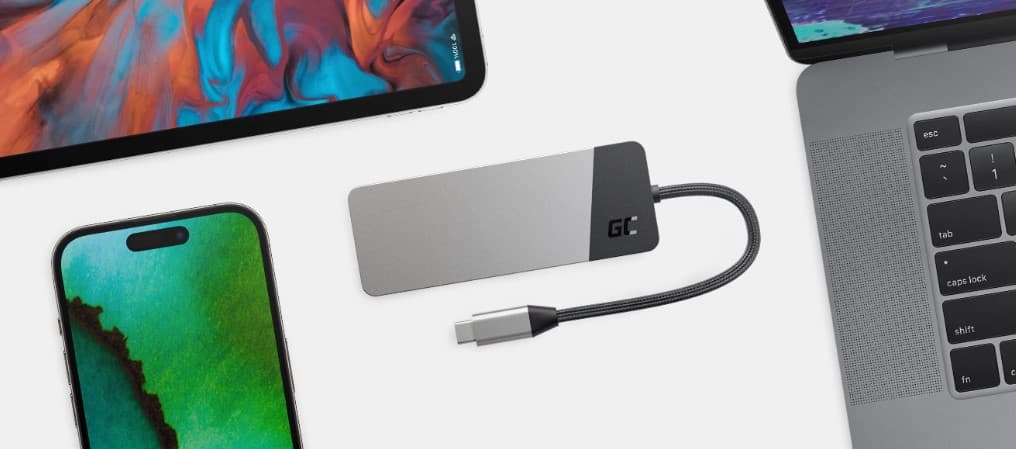 Green Cell HUB GC Connect 7w1 np. do Apple MacBook M1 / M2, Lenovo X1, Asus ZenBook, Dell XPS (3xUSB-A 3.1 HDMI 4K 60Hz USB-C PD 85W)