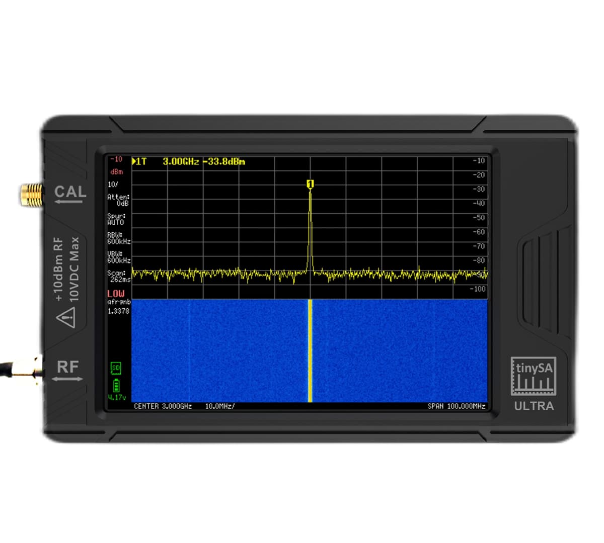 TinySA ULTRA Spectrum Analyzer przenośny analizator widma 100kHz-5,3GHz, generator sygnału, duży wyświetlacz 4"