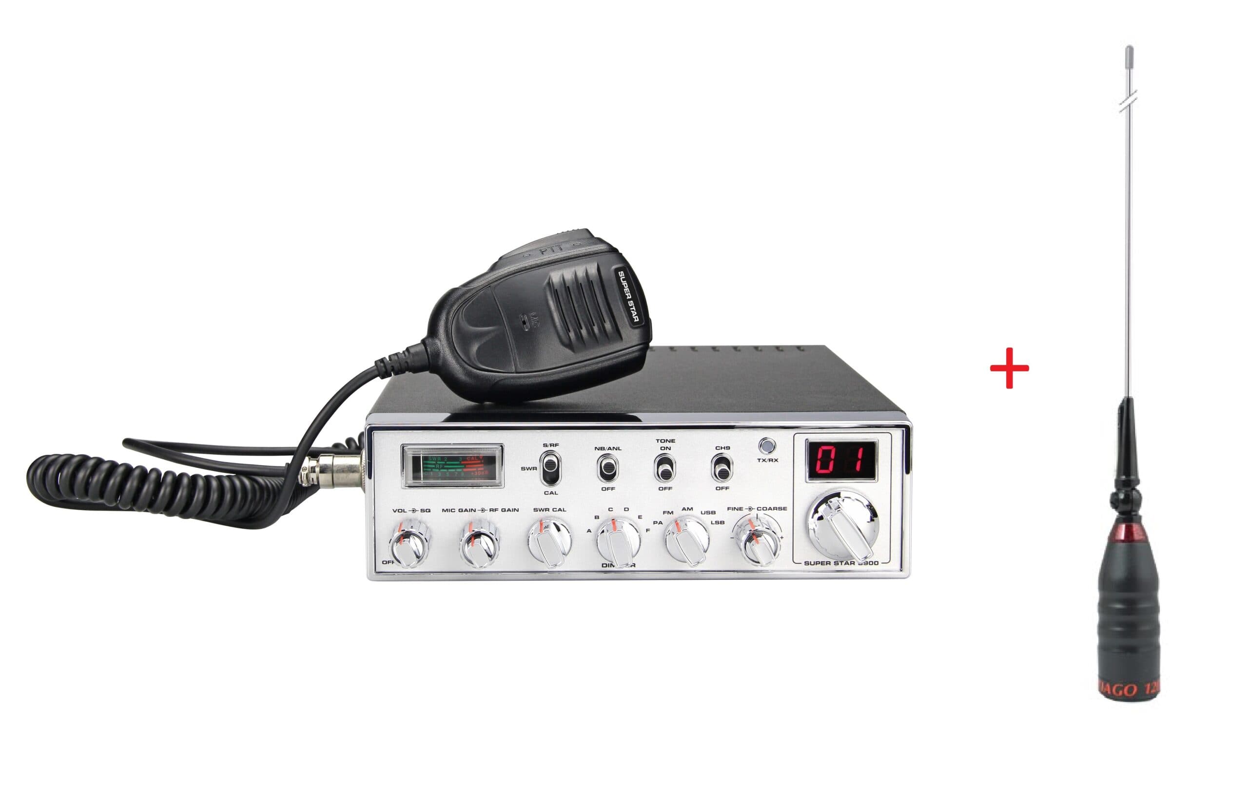 Zestaw CB radio SUPERSTAR 3900 + antena CB Super Santiago 1200 191cm