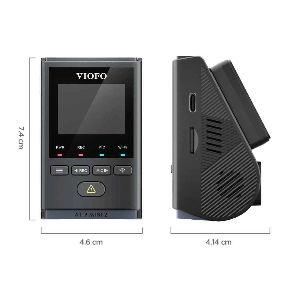VIOFO A119 MINI 2 najmniejsza kamera samochodowa Viofo 2K HDR GPS, Sony Starvis 2, G-sensor, mikrofon, Wi-Fi, BT