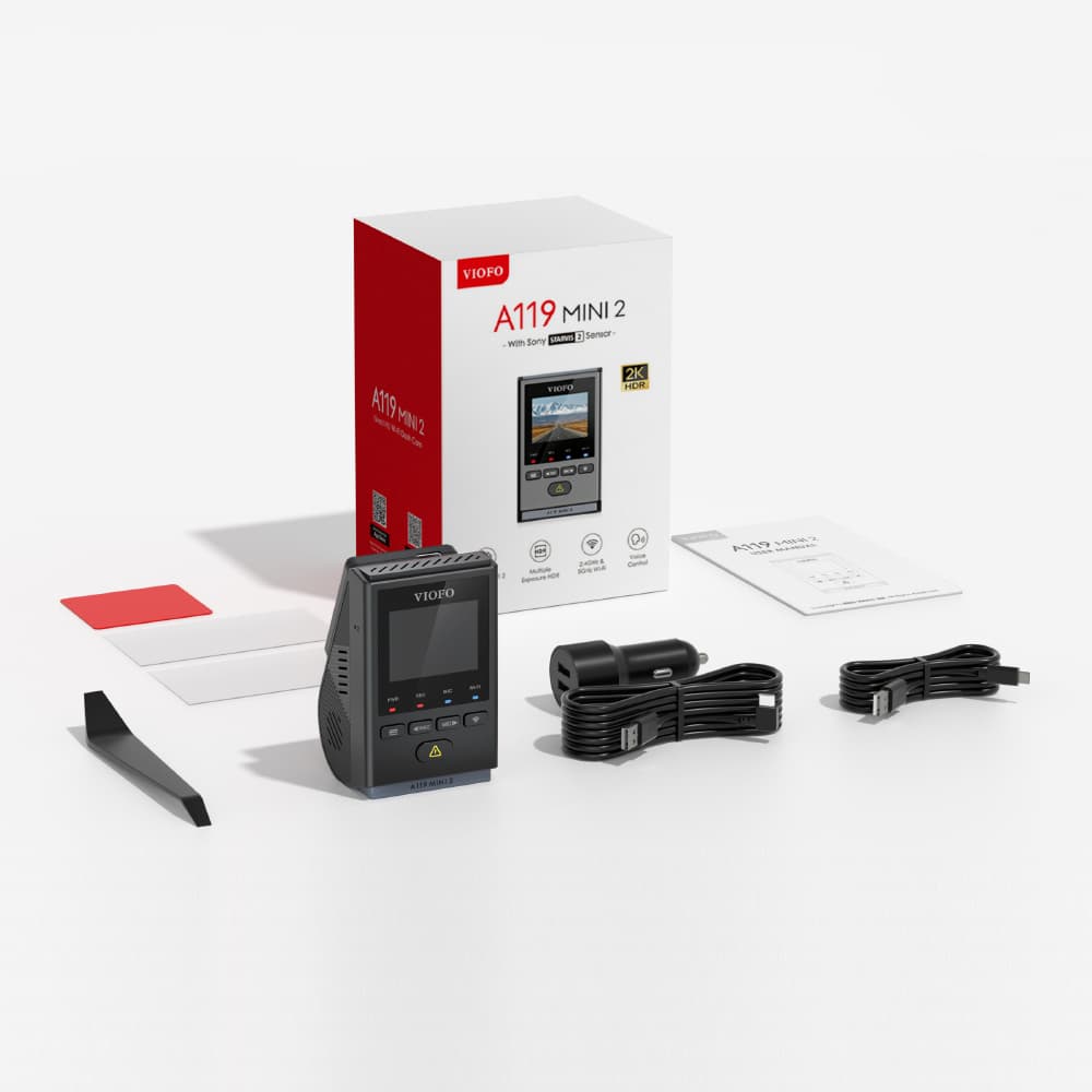 VIOFO A119 MINI 2 najmniejsza kamera samochodowa Viofo 2K HDR GPS, Sony Starvis 2, G-sensor, mikrofon, Wi-Fi, BT