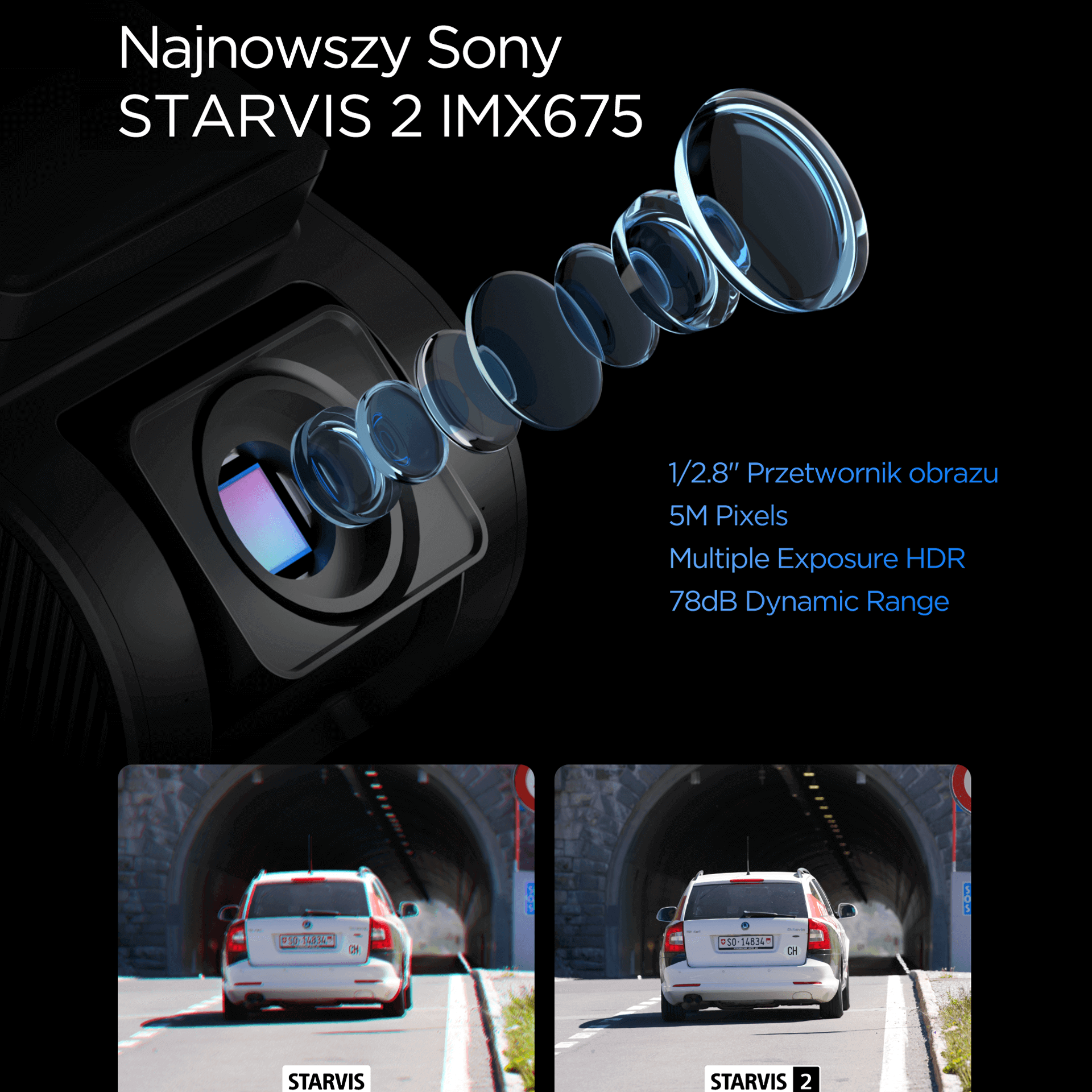VIOFO A119 MINI 2 najmniejsza kamera samochodowa Viofo 2K HDR GPS, Sony Starvis 2, G-sensor, mikrofon, Wi-Fi, BT
