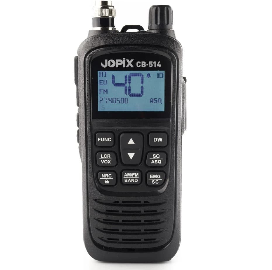 Jopix CB-514 CB radio ręczne / przenośne (ręczniak CB) automatyczna blokada szumów ASQ, redukcja szumów NRC, ładowanie USB-C