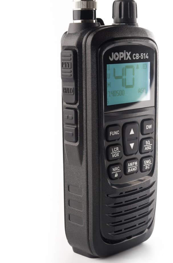 Jopix CB-514 CB radio ręczne / przenośne (ręczniak CB) automatyczna blokada szumów ASQ, redukcja szumów NRC, ładowanie USB-C