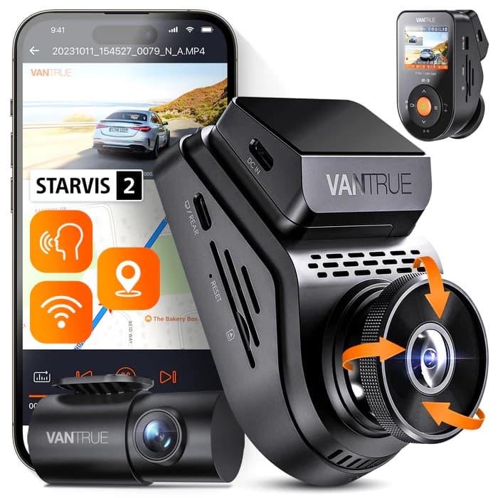 VANTRUE S1 PRO 2CH wideorejestrator samochodowy (1944P+1080P 30FPS) - kamera samochodowa przód + tył Vantrue Sonnet 1 Pro