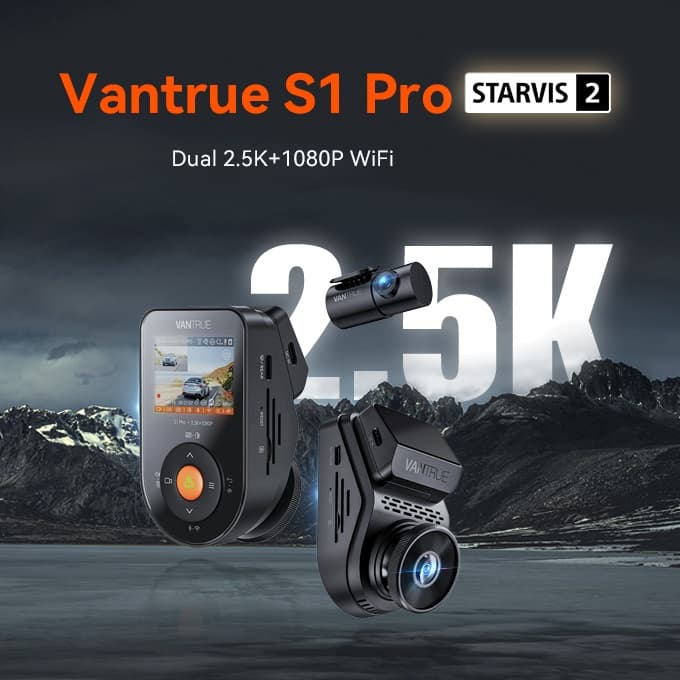 VANTRUE S1 PRO 2CH wideorejestrator samochodowy (1944P+1080P 30FPS) - kamera samochodowa przód + tył Vantrue Sonnet 1 Pro