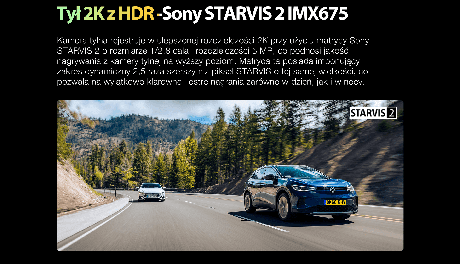 Viofo A229 Pro 2CH dyskretna kamera samochodowa przód 4K HDR + tył 2K GPS, Sony Starvis 2, G-sensor, mikrofon, Wi-Fi, BT