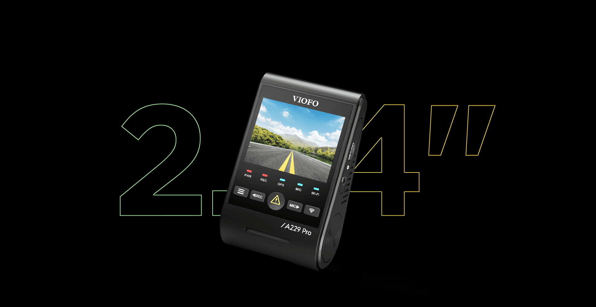 Viofo A229 Pro 2CH dyskretna kamera samochodowa przód 4K HDR + tył 2K GPS, Sony Starvis 2, G-sensor, mikrofon, Wi-Fi, BT