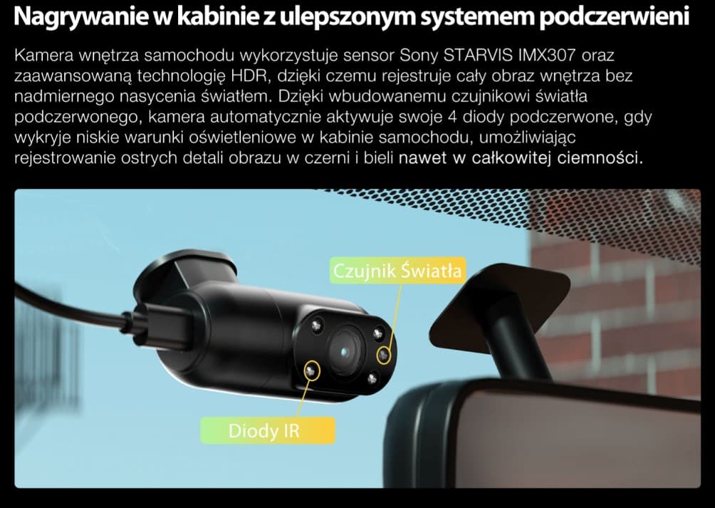 Viofo A229 Pro 3CH dyskretna kamera samochodowa przód 4K HDR + tył 2K HDR + wnętrze 1080P HDR, GPS, Sony Starvis 2, G-sensor, mikrofon, Wi-Fi, BT