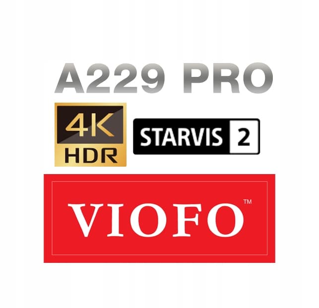 Viofo A229 Pro dyskretna kamera samochodowa przód 4K HDR, GPS, Sony Starvis 2, G-sensor, mikrofon, Wi-Fi, BT