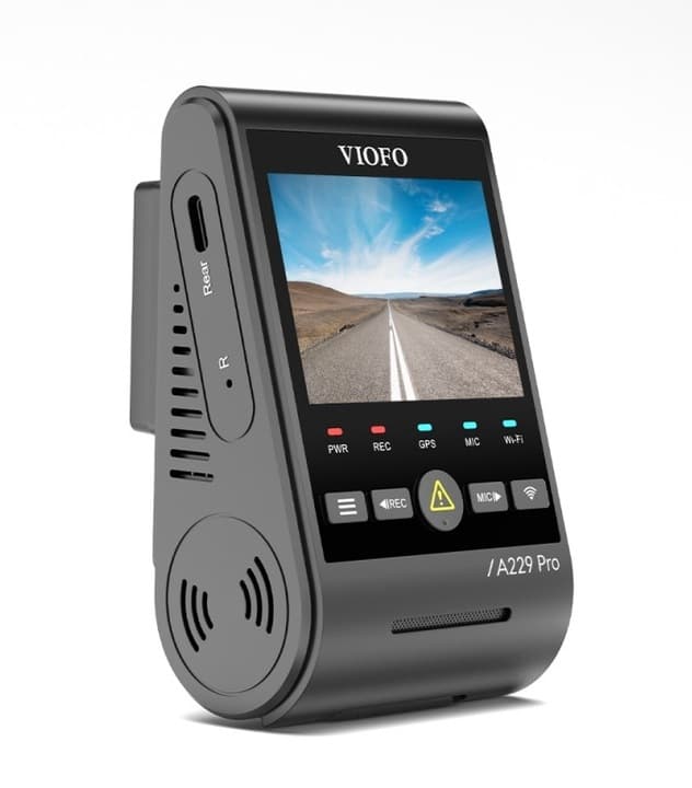Viofo A229 Pro dyskretna kamera samochodowa przód 4K HDR, GPS, Sony Starvis 2, G-sensor, mikrofon, Wi-Fi, BT