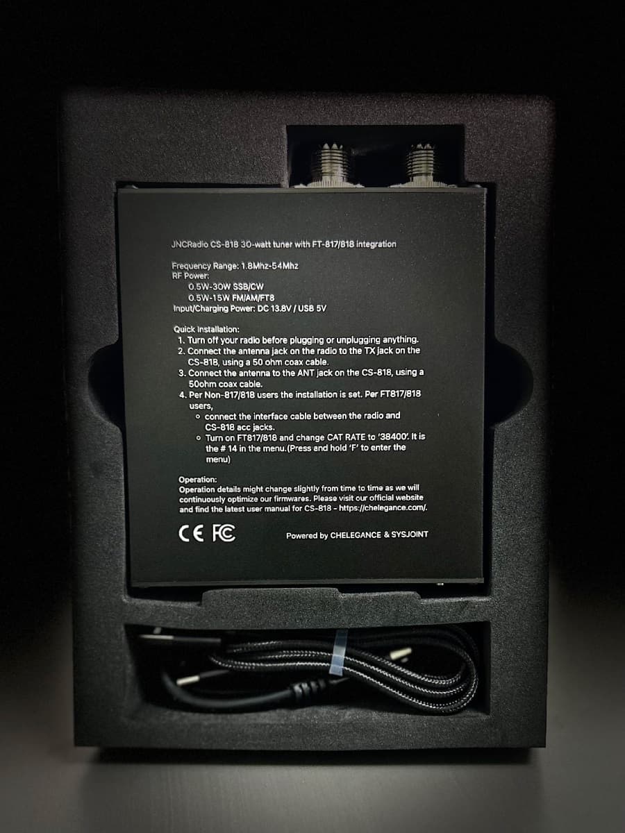 JNCRadio CS-818 skrzynka antenowa 1.8-54MHz / 30W, integracja z Yaesu FT-817 / FT-818, tuner antenowy z baterią - również do Icom IC-705