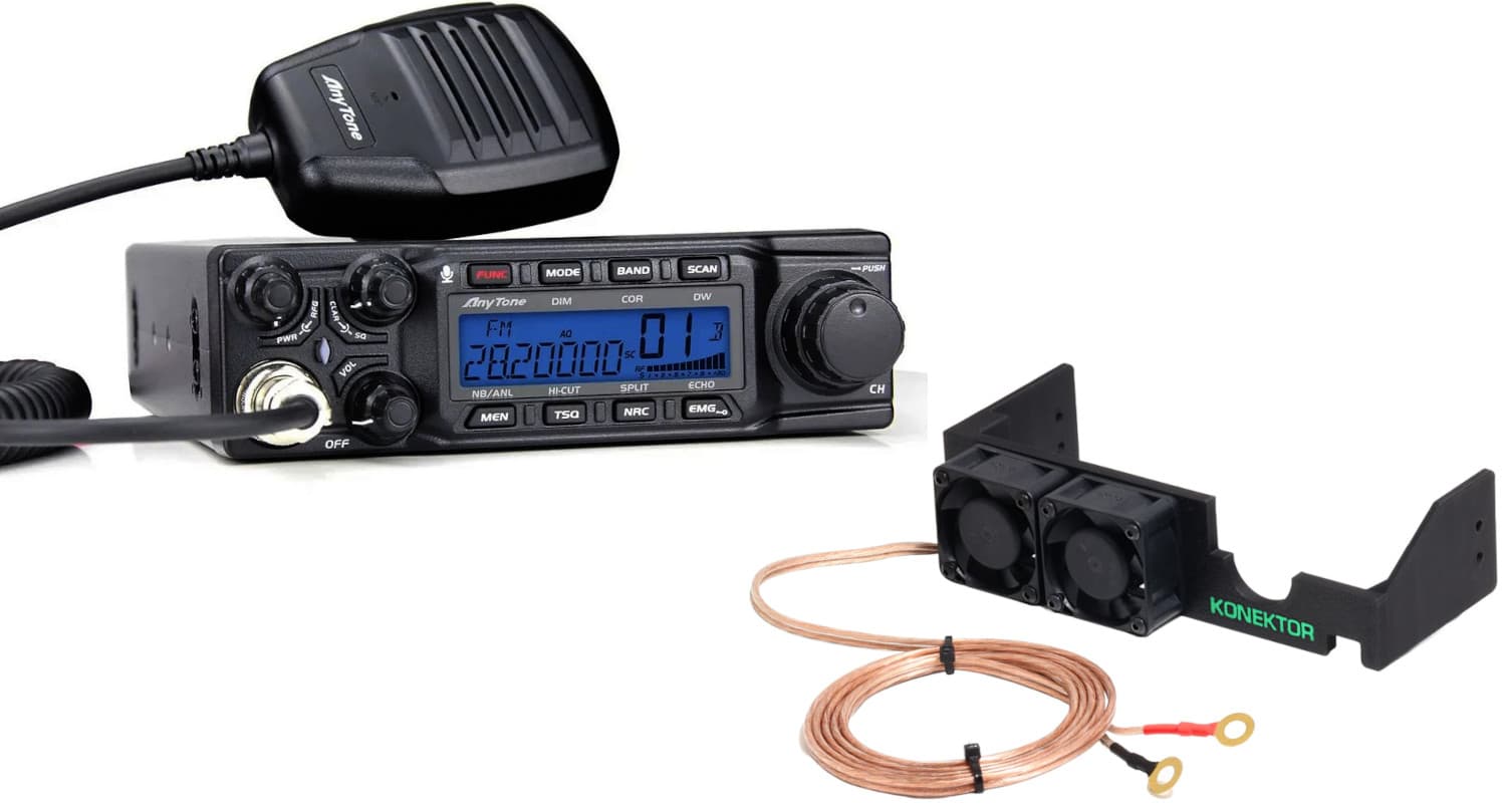 AnyTone AT-6666 PRO EXPORT + KONEKTOR COOLER KIT radiotelefon amatorski AM/FM/SSB z aktywnym układem chłodzenia