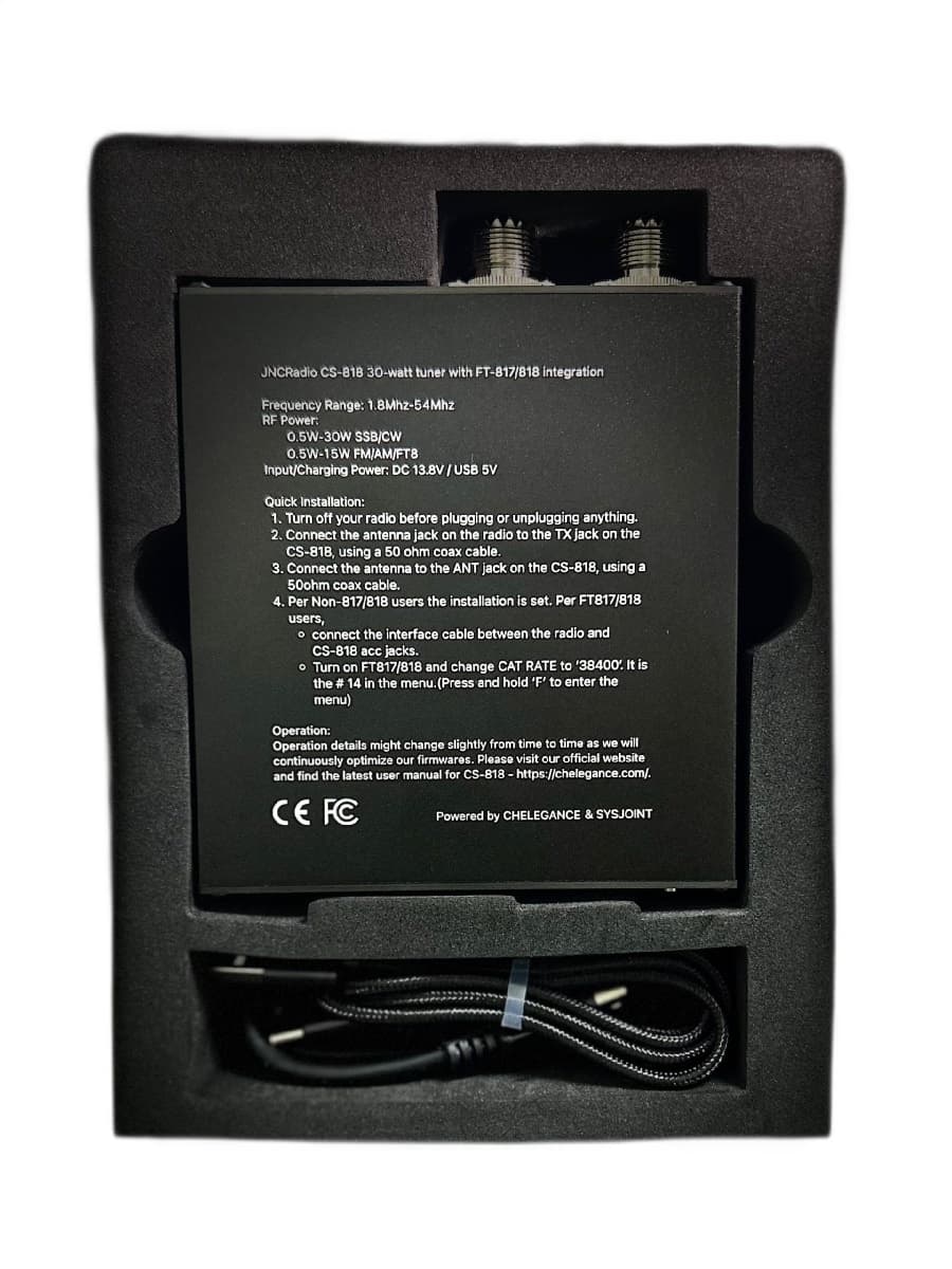 JNCRadio CS-818 skrzynka antenowa 1.8-54MHz / 30W, integracja z Yaesu FT-817 / FT-818, tuner antenowy z baterią - również do Icom IC-705