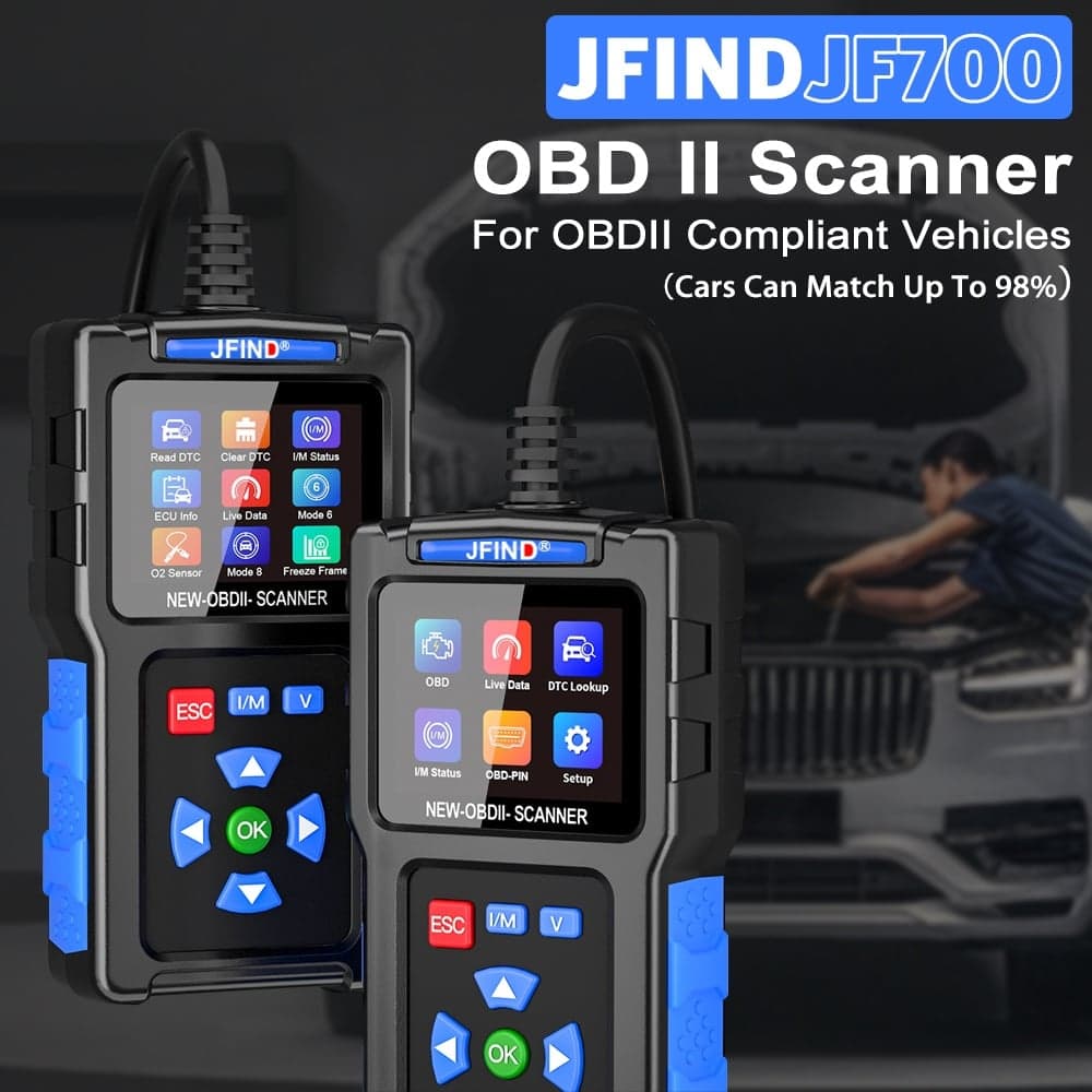 JFIND JF700 uniwersalny skaner diagnostyczny OBD2 z polskim menu - odczyt i kasowanie błędów, Check Engine, szybka diagnostyka dla wszystkich marek samochodów