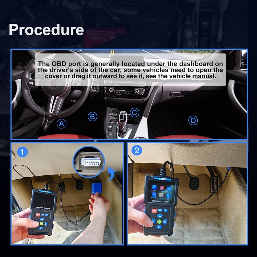 JFIND JF700 uniwersalny skaner diagnostyczny OBD2 z polskim menu - odczyt i kasowanie błędów, Check Engine, szybka diagnostyka dla wszystkich marek samochodów