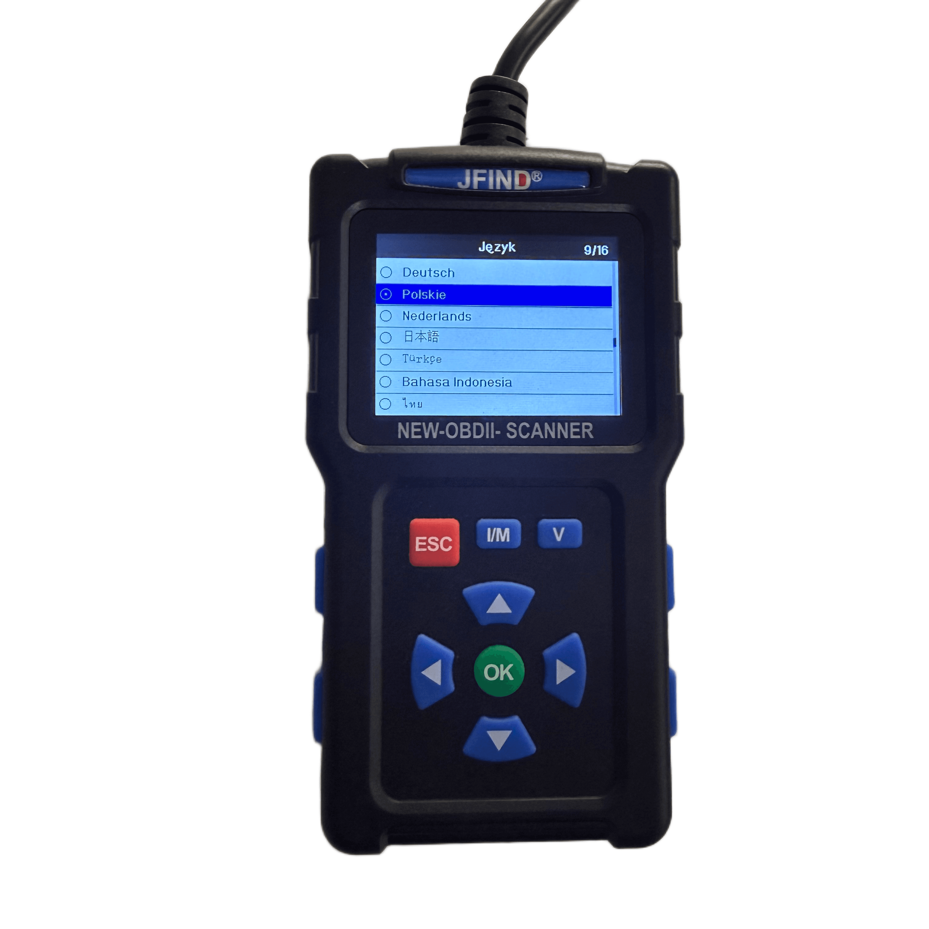JFIND JF700 uniwersalny skaner diagnostyczny OBD2 z polskim menu - odczyt i kasowanie błędów, Check Engine, szybka diagnostyka dla wszystkich marek samochodów