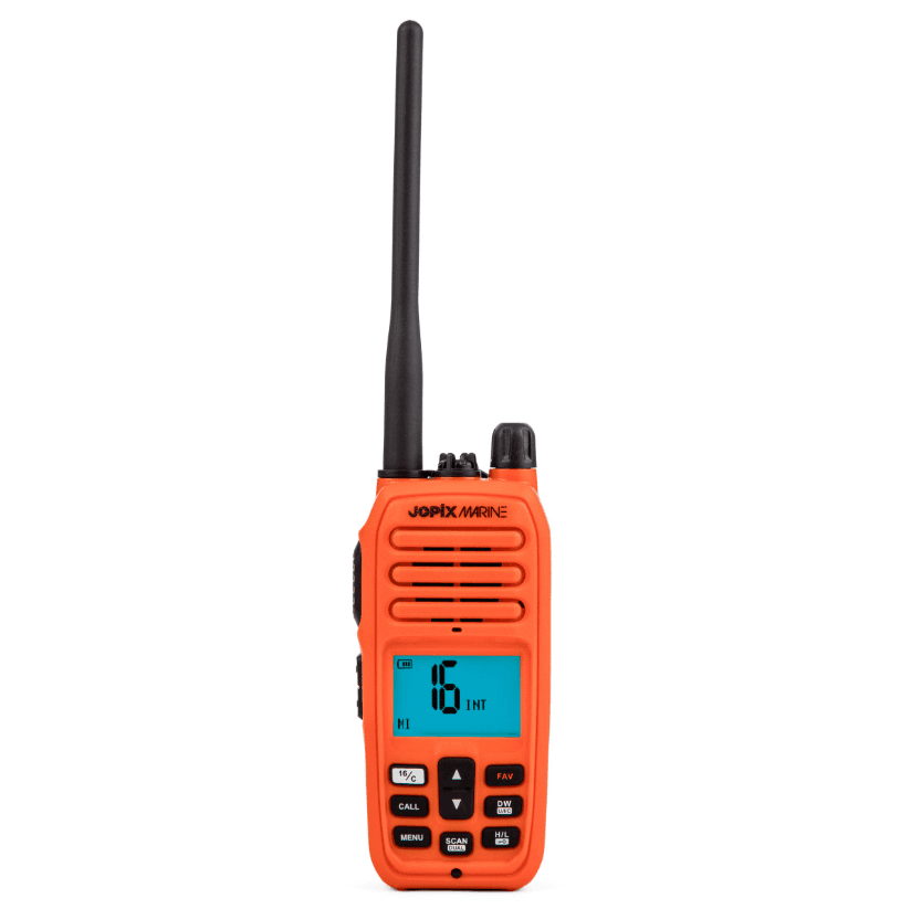 Jopix Marine 616P ORANGE ręczny radiotelefon morski VHF IP67, pływający, moc 5W, NRC, WX, czujnik wody - możliwość rejestracji w UKE