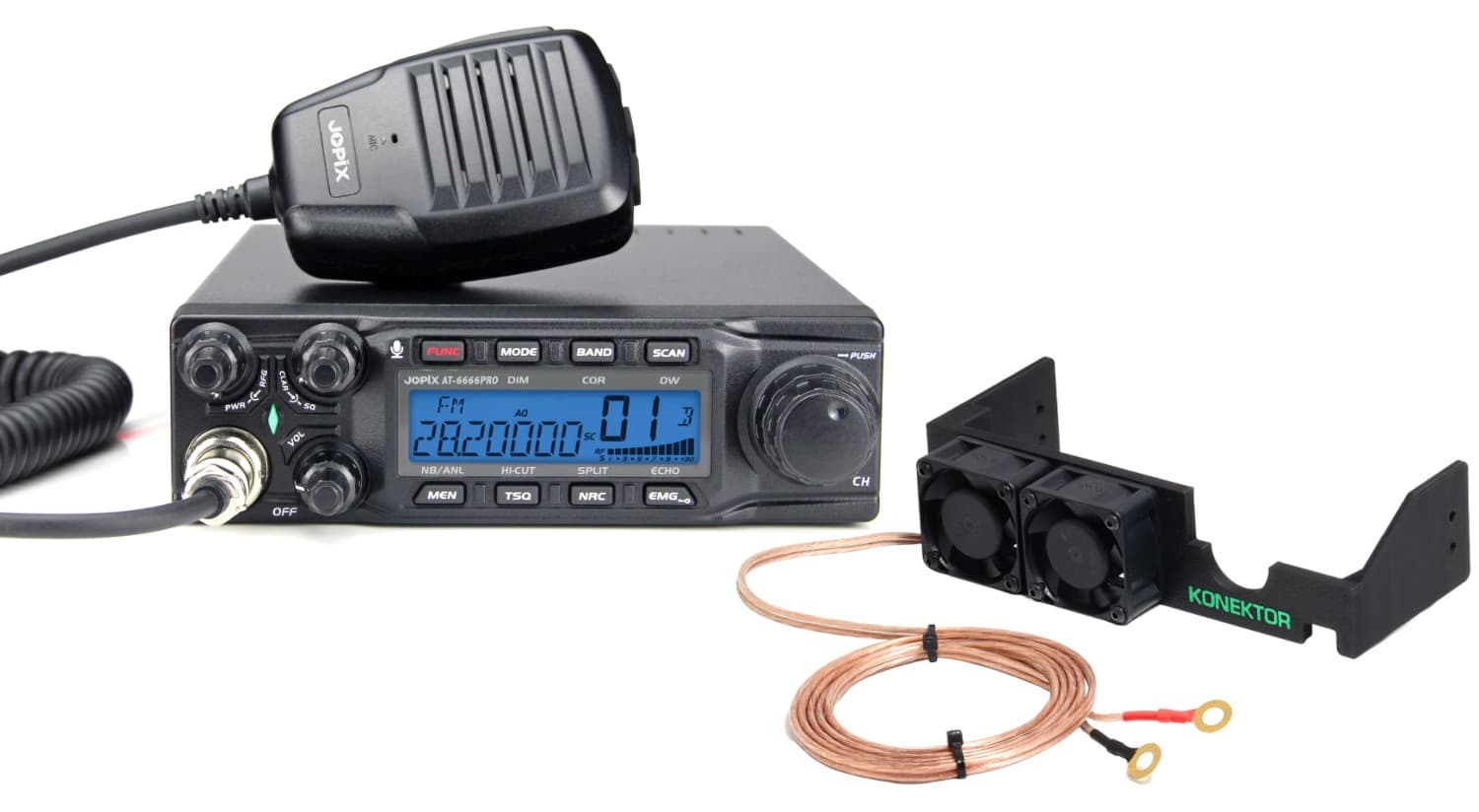 Jopix AT-6666 PRO EXPORT + KONEKTOR COOLER KIT radiotelefon amatorski AM/FM/SSB z aktywnym układem chłodzenia